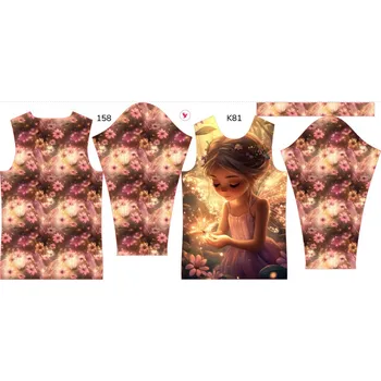 Panel na dětské termo tričko s dlouhým rukávem 158 víla září