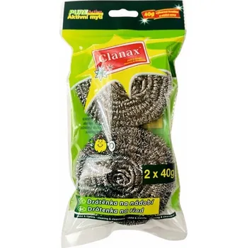 Drátěnka nerez 40g 2ks CLANAX