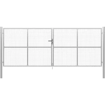 brána vidaXL Zahradní branka pozinkovaná ocel 400 x 125 cm [141391] Barva: Stříbrná