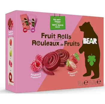 Cukrovinka Bear Fruit Rolls Rouleaux de Fruits Raspberry, Strawberry 2 x 9 ks 180 g