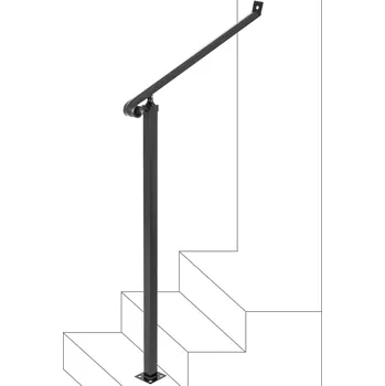 Vevor Zábradlí trubkové 40 mm, 2 stupně, vnější, s 1 kotvícím sloupem