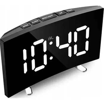 Hodiny BUDÍK HODINY DIGITÁLNÍ VELKÝ DISPLEJ ZRCADLO LED TEPLOMĚR DATUM