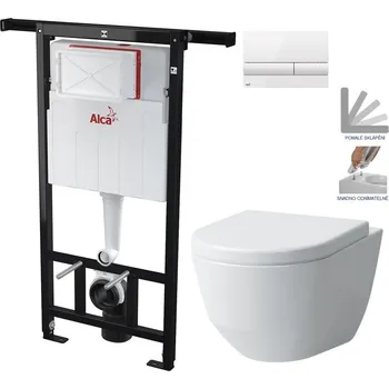 Klozet Předstěnový instalační systém s bílým tlačítkem M1710 + WC LAUFEN PRO + SEDÁTKO AM102/1120 M1710 LP3