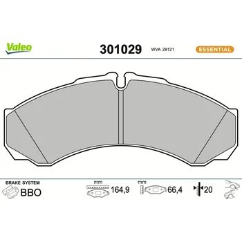 Brzdová destička Sada brzdových destiček, kotoučová brzda VALEO 301029