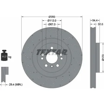 Brzdový kotouč Brzdový kotouč TEXTAR 92254405