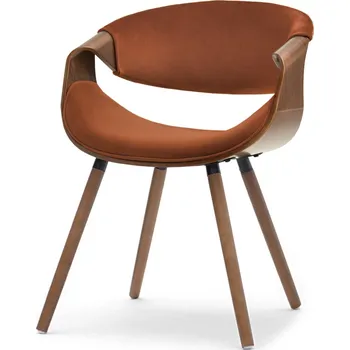 Křeslo Mebel Partner Busque (měděná + ořech)