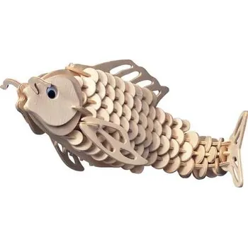 3D puzzle Woodcraft Dřevěné 3D puzzle Kapr přírodní
