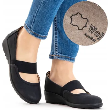 Dámské polobotky Polobotky s koženou stélkou, baleríny nazouvací, šířka H, pohodlné, lehké Wojtyłko