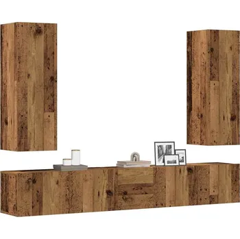 Obývací stěna vidaXL 5dílný set TV skříněk kompozitní dřevo [3114251] Barva: Staré dřevo