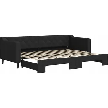 Pohovka Rozkládací pohovka s funkcí spaní, černá, 223 x 90 x 67 cm