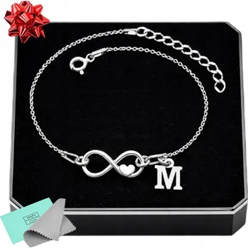 Náramek Náramek stříbrný dámský s nekonečnem a srdcem - celebritka na Valentýna