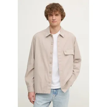 Pánská košile Bavlněná košile Calvin Klein Jeans J30J326724 béžová 80X, vel. M