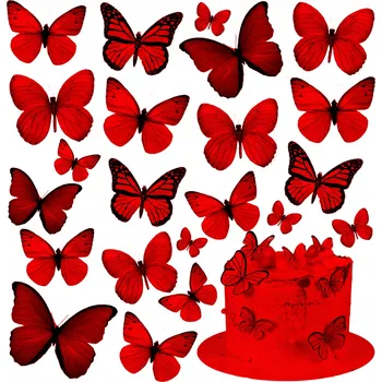 Obraz Figurka vaflová ozdoba motýl vícebarevná 25 ks