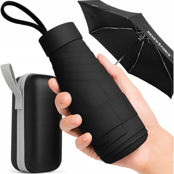 Renew Force manuální skládací deštník s pouzdrem, černý