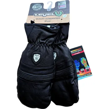 Rukavice LEVEL Pánské kožené lyžařské rukavice Level Off Piste XS ČERNÁ