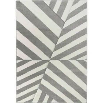 Koberec Breno Kusový koberec Vegas home pastel ART 23/SVS – šedé a bílé pruhy, 120x170 cm