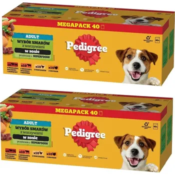 Pedigree Vital Protection Dog Adult kapsička Chicken with Vegetables/Beef with Vegetables/Turkey with Carrots/Beef with Lamb, 80x 100 g