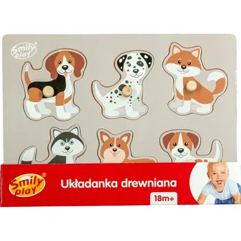 Puzzle Dřevěné PUZZLE SMILY PLAY PEJSCI kočkami