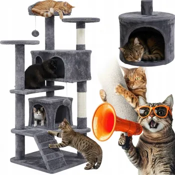 Vysoké škrabadlo, pelíšek, škrabací sloup MIXIMI 101 - 160 cm