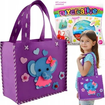 kreativní sada KREATIVNÍ DIY SADA: VYROB SI VLASTNÍ KABELKU + BAREVNÉ PŘÍVĚSKY K MALOVÁNÍ A ZDOBENÍ