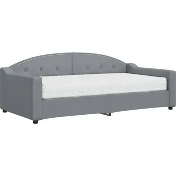 Postel Denní postel 2 v 1 s matrací, světle šedá, 212 x 100 x 75 cm