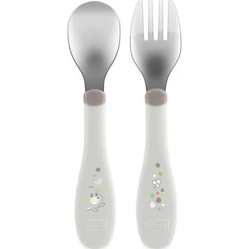 CHICCO Příbor dětský z nerezové oceli modré, 18 m+