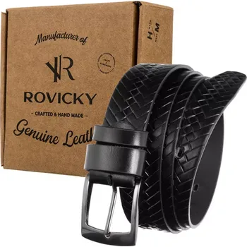 Oblečení a móda Pánský kožený černý ROVICKY pásek 115cm PRS-02-G
