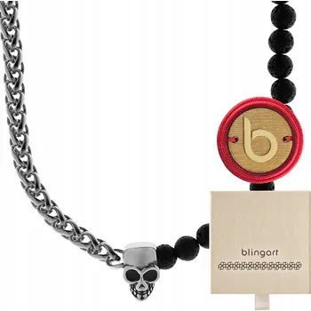 Náhrdelník Pánský náhrdelník choker LEBKA lávový kámen