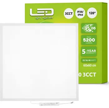 LED PANEL RÁMOVÉ SVÍTIDLO STROPNÍ STROPNÍ SVÍTIDLO 60x60 KAZETA 25-36-40W 3CCT IP44