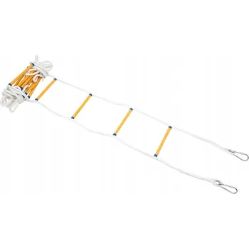 Žebřík 10M PROTIPOŽÁRNÍ ÚNIKOVÝ ŽEBŘÍK PRO NOUZOVÉ SITUACE, ÚNIKOVÉ LANOVÉ SCHODY, POŽÁRNÍ ŽEBŘÍK SE 2 HÁKY