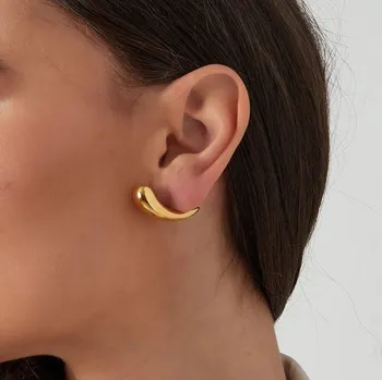 Náušnice Pozlacené designové náušnice Kapka v pohybu č. 1682