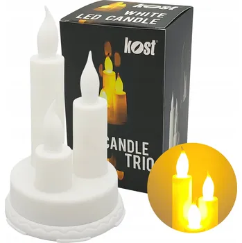 Svíčka LED svíčka Kost do hřbitovních svíček , bílá, 14 cm