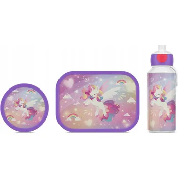 DĚTSKÁ SADA: LAHEV LUNCHBOX KRABIČKA LAHEV NA PITÍ JEDNOROŽEC ZÁŘÍCÍ MEPAL
