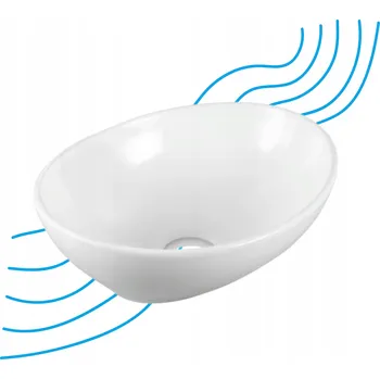 Umyvadlo na desku oválné Laveo Desna 41 cm bílé