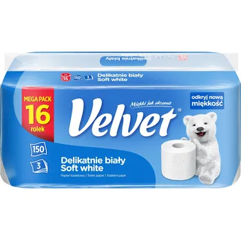 Toaletní papíry Suchý toaletní papír bez vůně Velvet 16 ks