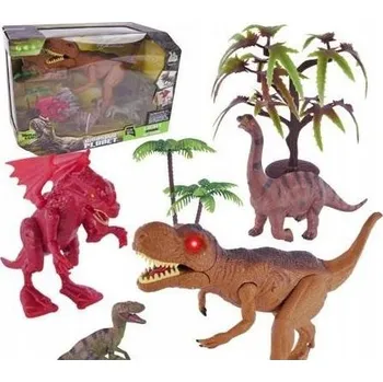 Figurka Sada dinosaurů 4 figurky 2 stromy Zvukové a světelné efekty