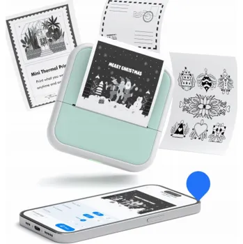 Tiskárna štítků LoveInstant Bluetooth termální tiskárna pro fotografie, samolepky, poznámky, štítky 53 mm 203 dpi / S1 / zelená