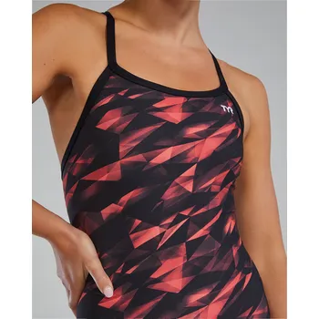 Dámské plavky TYR Dámské jednodílné plavky Diamondfit Triadic červené vel.