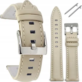 Řemínek na hodinky DILOY 330 - 22 mm - KRÉMOVÝ - Řemínek k hodinkám - Hladká kůže s prošíváním