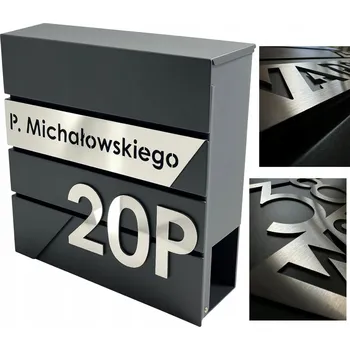 Poštovní schránka VELKÁ POŠTOVNÍ SCHRÁNKA S ADRESOU (tabl nerezová ocel LASER), antracit