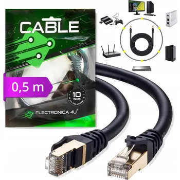 Síťový kabel Síťový kabel Ethernet RJ45 patchcord Cat 7 AWG26 10 Gb/s 600MHz 0,5m 50cm
