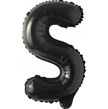 Balónek Fóliový balónek černý písmeno S 40 cm narozeniny