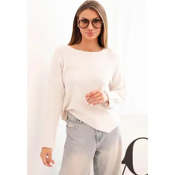 Dámský svetr Svetr dámský z viskózy s dlouhým rukávem a kulatým výstřihem béžový UNI