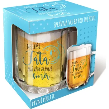 Sklenice Nekupto Sklenice na pivo NZJCZ0002 500 ml Nejlepší táta zná vždy správný směr