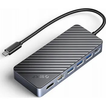 USB hub M.2 Disk Bay s HUB 8v1 vstup: USB-C / výstup: 1x USB-A 3.2 + 1x 1x USB-C 3.2 + 2x USB-A 2.0 + 1x HDMI + 1x Ethernet - černá
