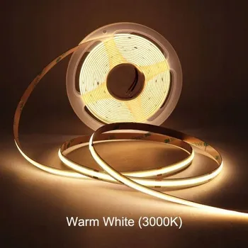 LED páska LED pásek COB 24V, světelná linka, 480 LED, teplá bílá, 1 metr.