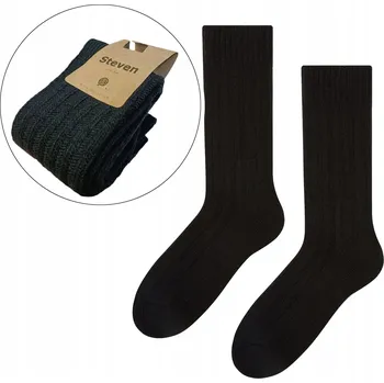 Pánské ponožky STEVEN PONOŽKY 085 VLNA (41-43) ČERNÉ