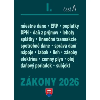 Zákony I A 2026 – daňové zákony