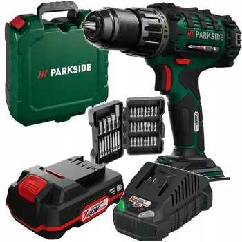 Vrtačka Parkside PABS 20-Li 1 x 2 Ah sada bitů, kufr, nabíječka