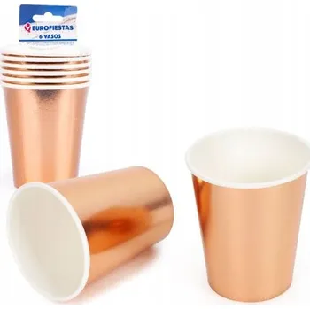 Party nádobí Elegantní papírové kelímky v barvě růžového zlata